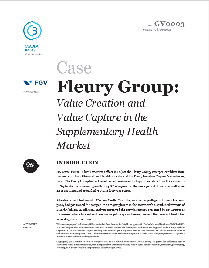 Fleury Group: Value Creation and Value Capture in the Supplementary Health Market